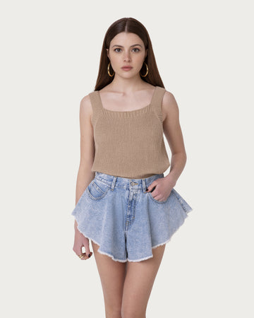 Top in cotone organico terra vegano sostenibile