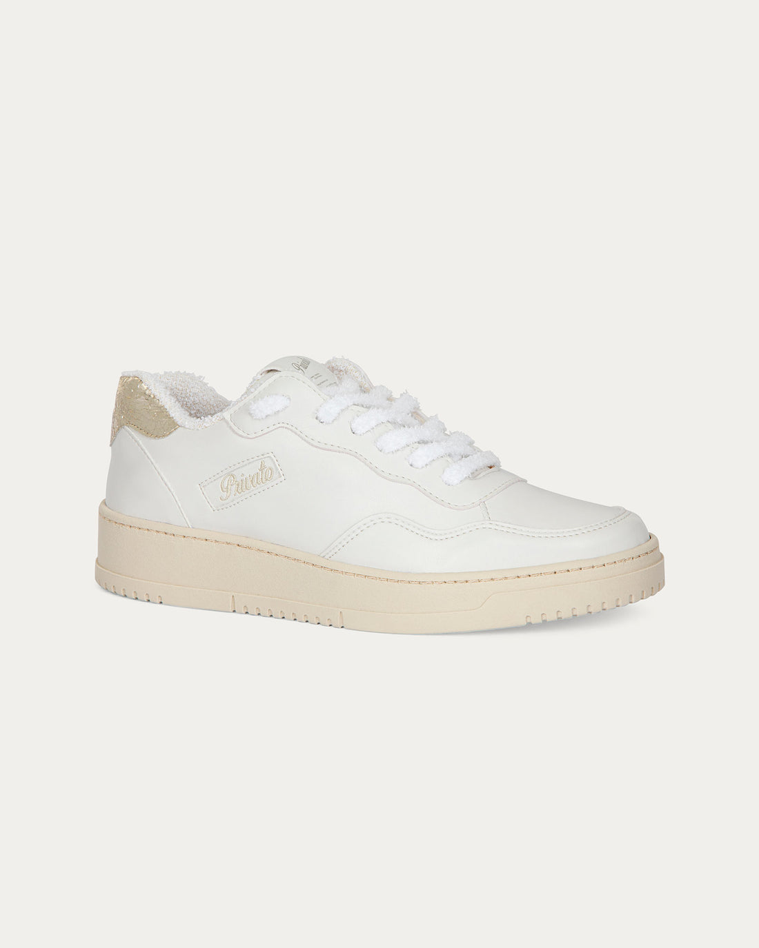 Lauren White Gold Sneakers, Eco-Friendly Vegan