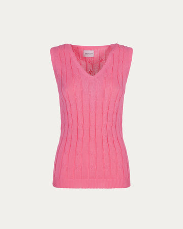 Gilet in cotone organico rosa vegano sostenibile