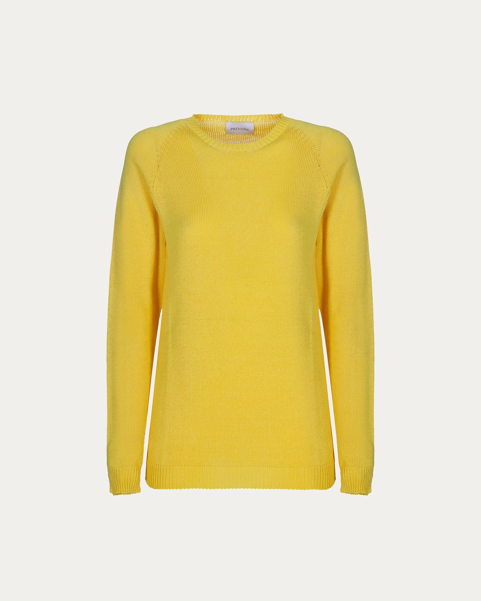 Yellow Organic Cotton Crewneck Sweater Vegan Sustainable – Privato