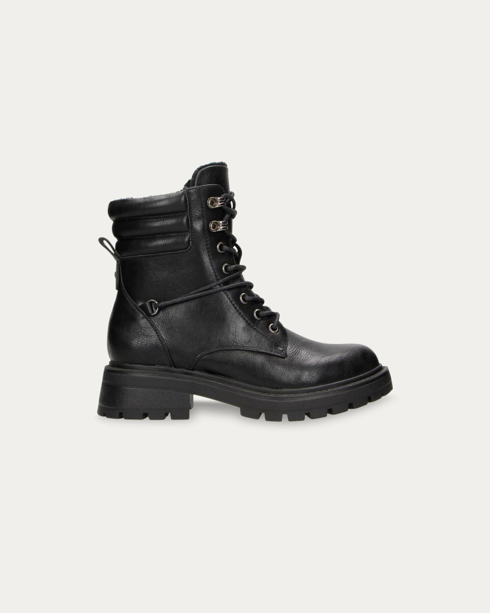 Stivali Buffalo Shari Vegan Per Donna - Colore Tortora, Similpelle Scamosciata, Plateau 4,5 Cm, Gambale 21 Cm, Approvati PETA
