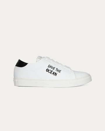 Save the ocean sneakers black and white, vegan and eco-friendly