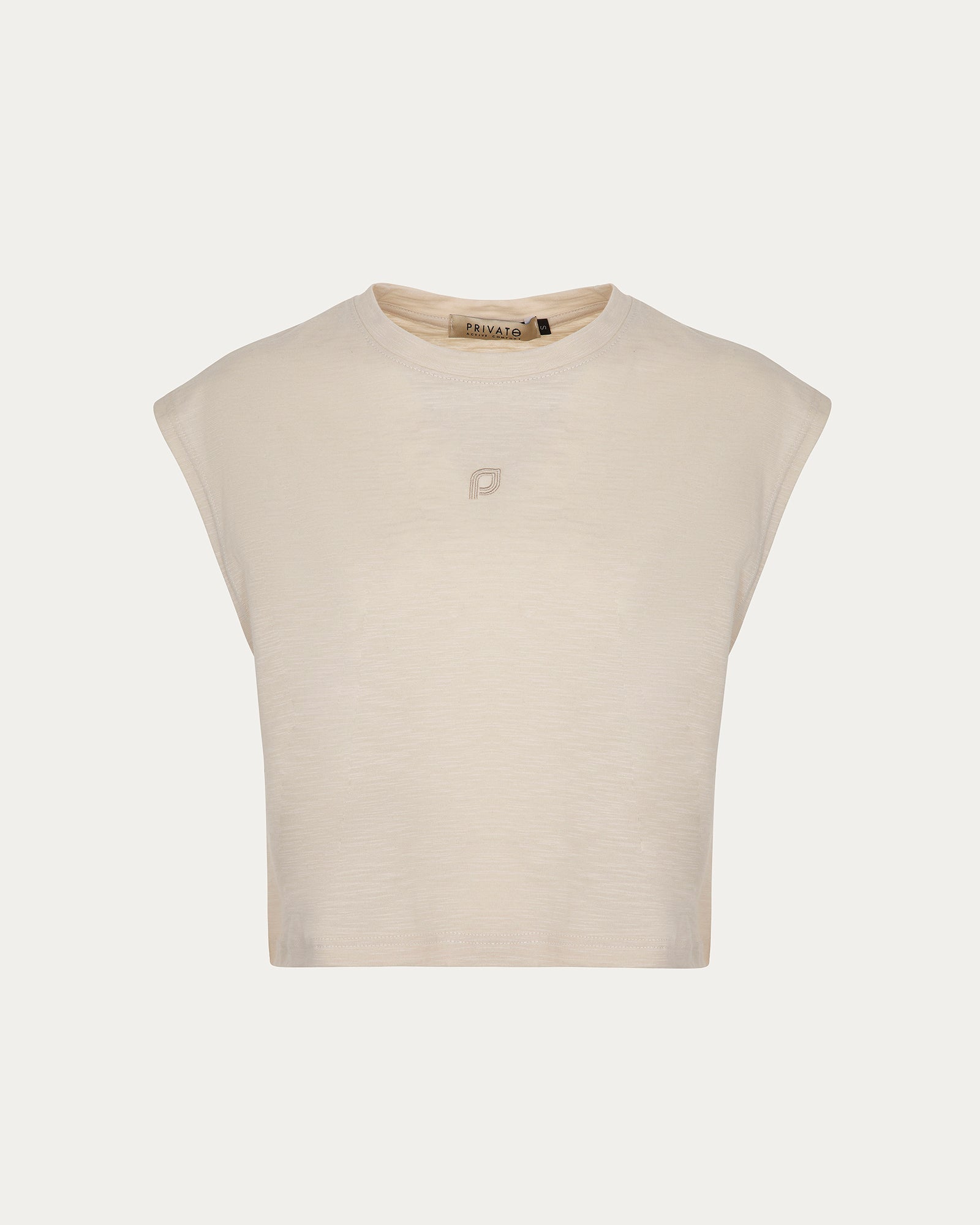 Canotta donna beige senza maniche