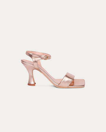 Lucy platinum heels, vegan eco-friendly