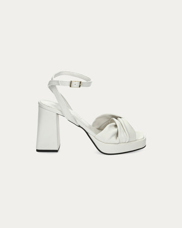 Carmen white heels, vegan eco-friendly