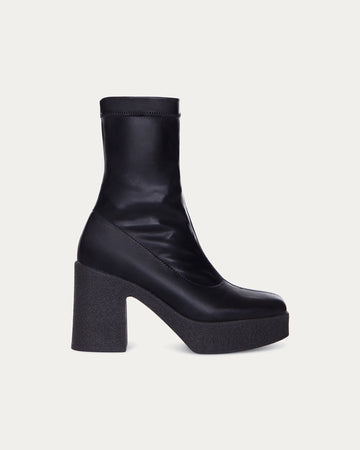 Emma black stretch boots, vegan eco-friendly
