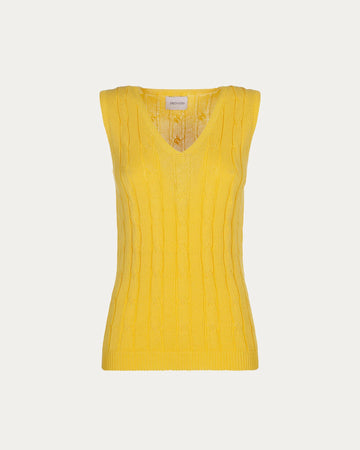 Gilet in cotone organico giallo vegano sostenibile