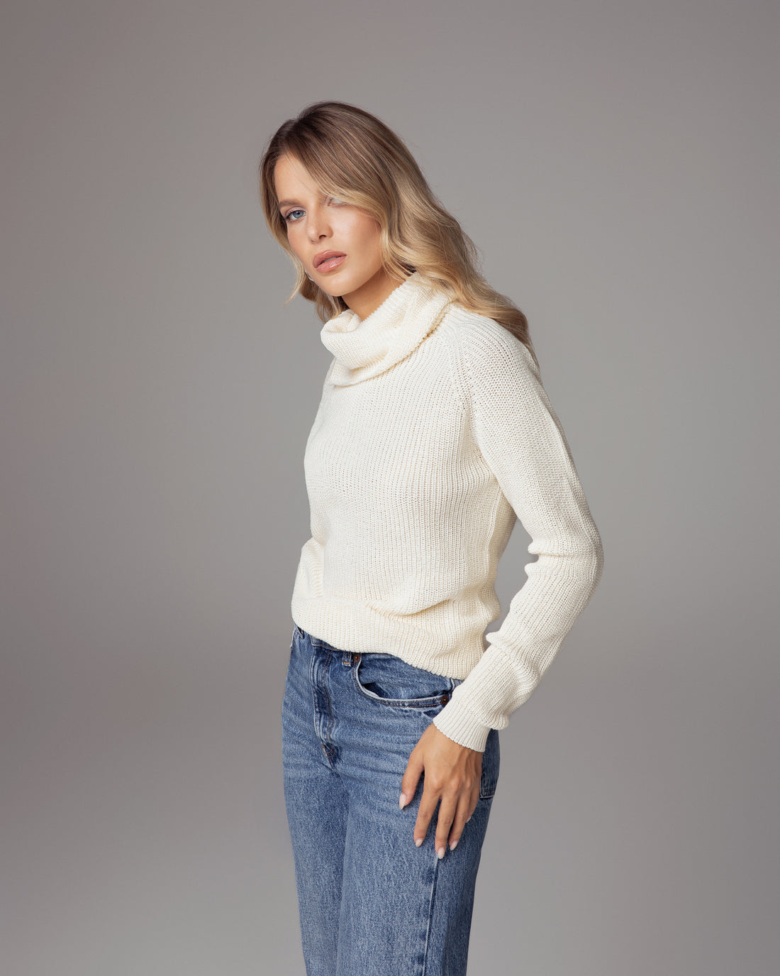 Dolcevita in cotone organico crema