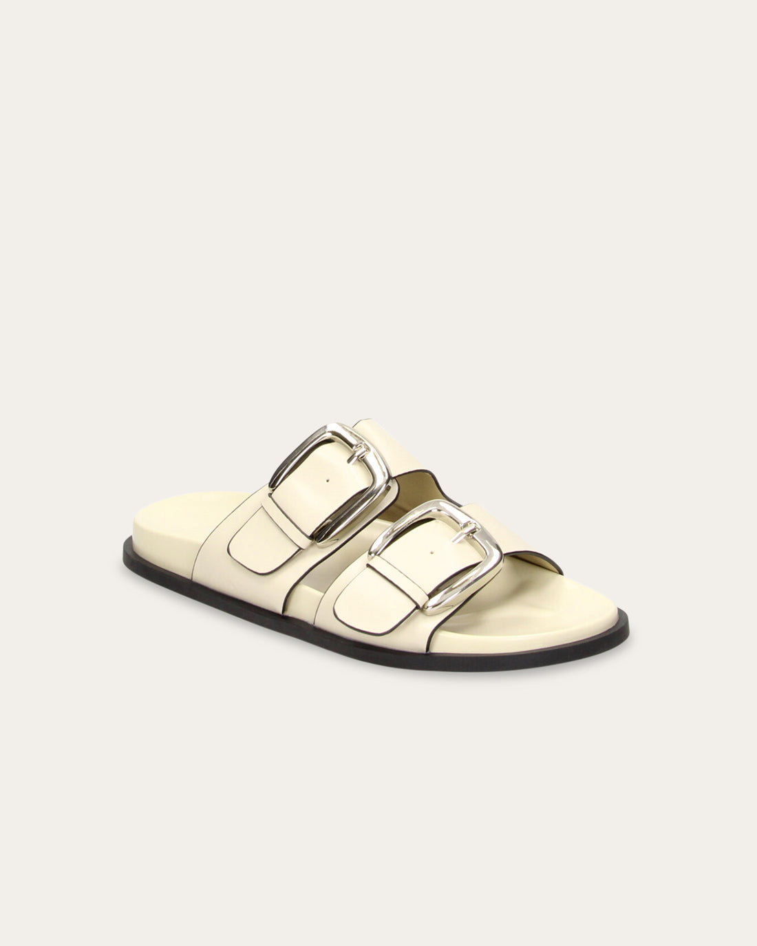 Sandalo Adry off-white con doppia fascia e fibbie - vegan
