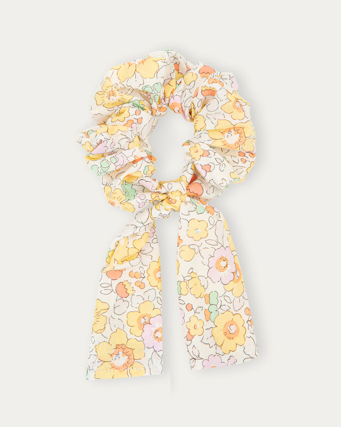 Scrunchy con fiocco rimovibile Liberty of London yellow, elastico per capelli