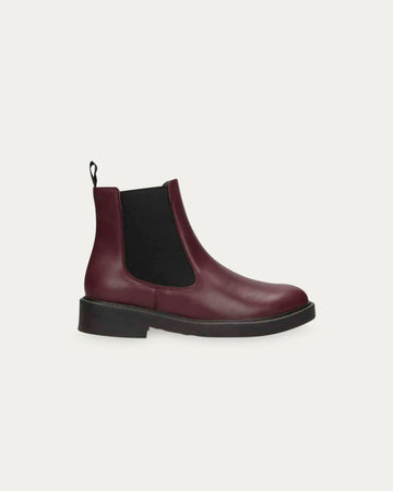 Stivaletti Verona bordeaux con elastico, vegani ecologici