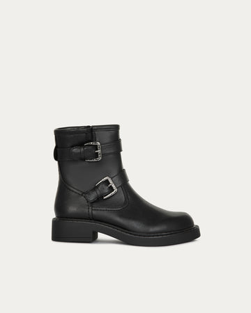 Black Monaco Boots with Buckles, Vegan Eco-Friendly