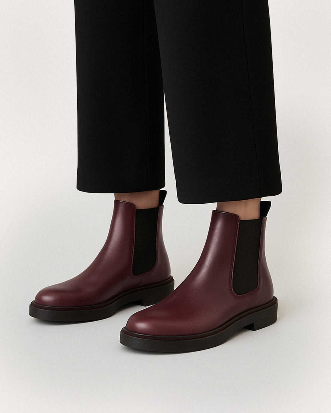 Stivaletti Verona bordeaux con elastico, vegani ecologici